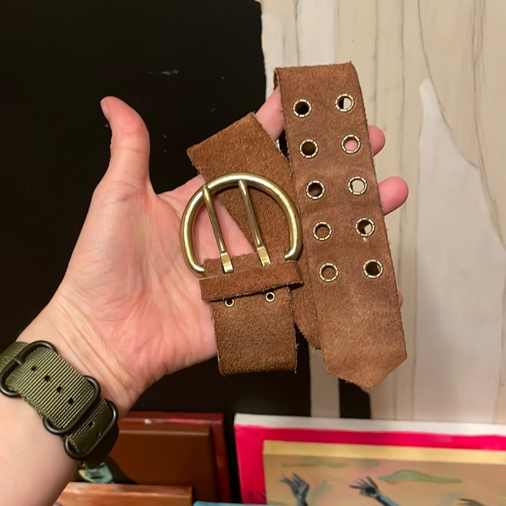 Vintage brown suede belt